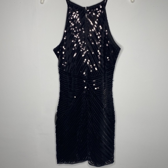 Lulus NWT Ace of Spades Black Sequin Bodycon Dress - Picture 8 of 9